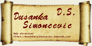 Dušanka Simončević vizit kartica